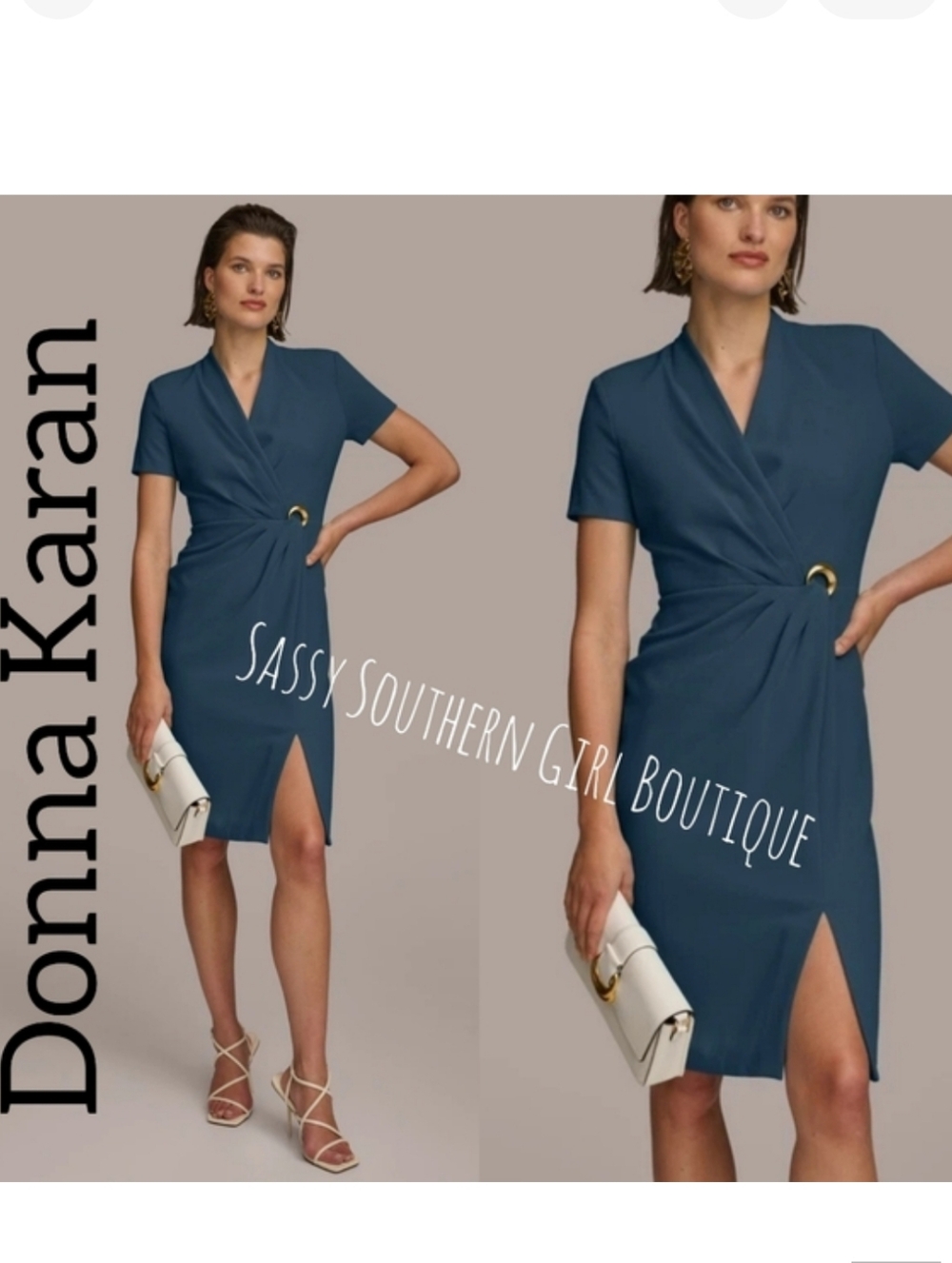 ⭐🆕 Donna Karan Black Label Teal Sheath Dress